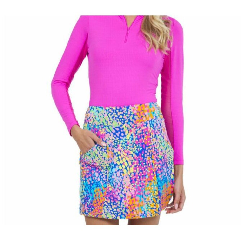 IBKUL Camille Multi Straight Skort Colorful Print Golf Tennis - Size Medium